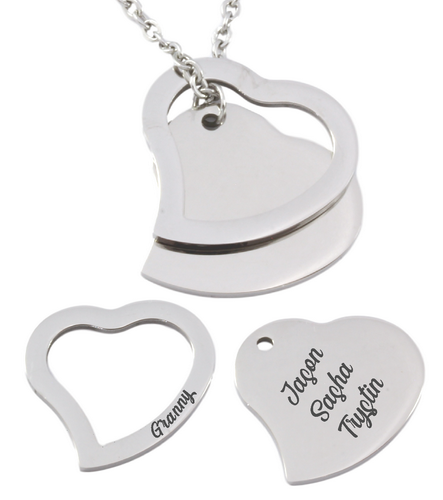 Personalized Stainless steel Floating heart Pendant and Chain-Charmed Jewellery