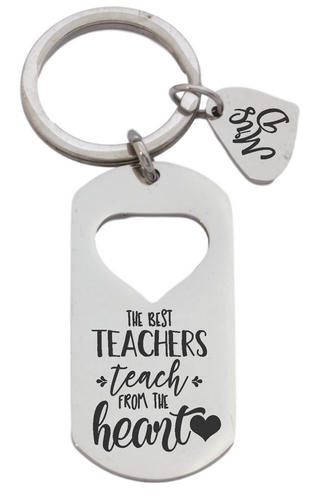 Personalized Teacher Heart Keyring-Charmed Jewellery