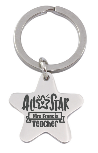 Personalized Teacher Star Keyring-Charmed Jewellery