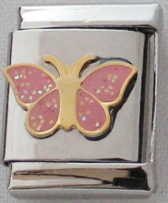 Pink Butterfly 13mm Charm-Charmed Jewellery