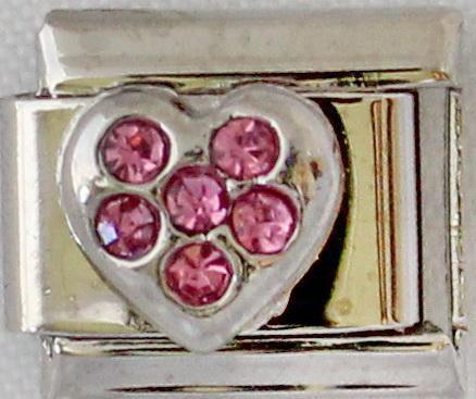 Pink CZ Heart 9mm Charm-Charmed Jewellery