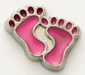 Pink Feet Locket Charm-Charmed Jewellery