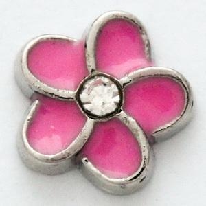 Pink Flower Locket Charm-Charmed Jewellery