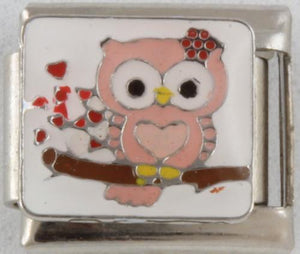 Pink Owl 9mm Charm-Charmed Jewellery