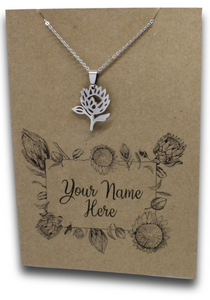 Protea Pendant & Chain - Card 187 (Click to personalize card)