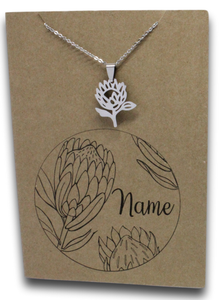 Protea Pendant & Chain - Card 188 (Click to personalize card)-Charmed Jewellery