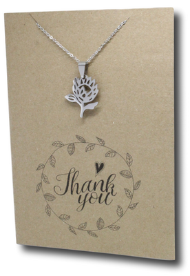 Protea Pendant & Chain - Card 223-Charmed Jewellery