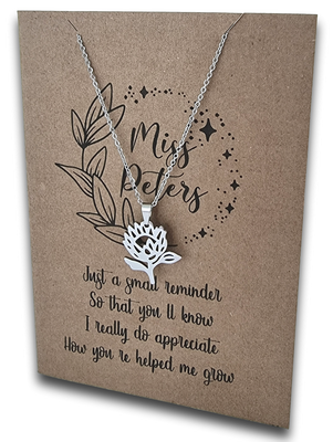 Protea Pendant & Chain - Card 457 (Click to personalize)