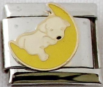 Puppy on Moon 9mm Charm-Charmed Jewellery