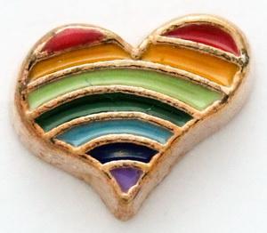 Rainbow Heart Locket Charm-Charmed Jewellery
