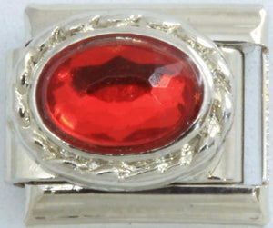 Red Oval Stone 9mm Charm-Charmed Jewellery