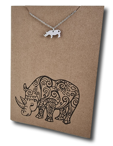 Rhino Pendant & Chain - Card 390