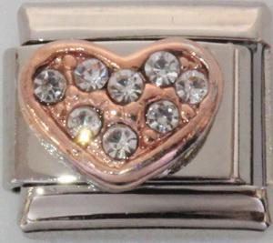 Rose Gold CZ Heart 9mm Charm-Charmed Jewellery