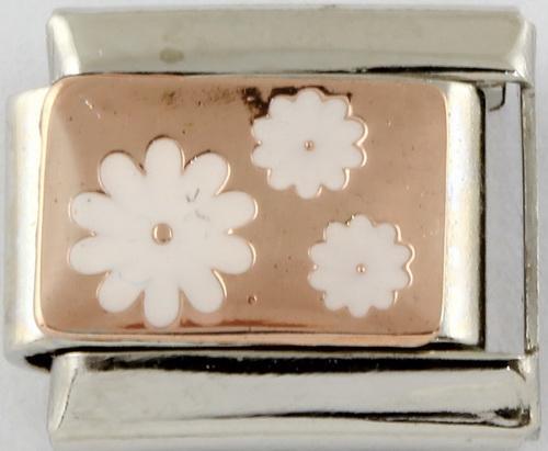 Rose Gold Daisies 9mm Charm-Charmed Jewellery