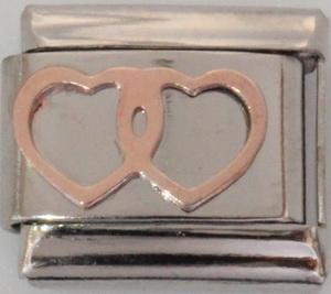 Rose Gold Hearts 9mm Charm-Charmed Jewellery