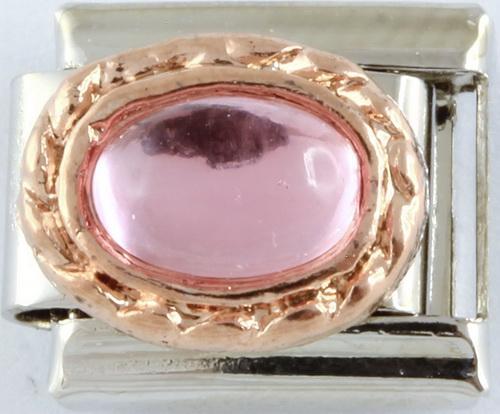 Rose Gold Pink Stone 9mm Charm-Charmed Jewellery