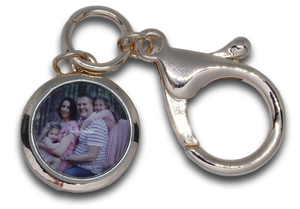 Rose Gold Snap Keyring+Photo Charm *Click to personalize*-Charmed Jewellery