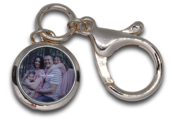 Rose Gold Snap Keyring+Photo Charm *Click to personalize*-Charmed Jewellery