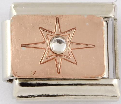 Rose Gold Star Stone 9mm Charm-Charmed Jewellery