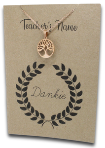Rose Gold Tree Pendant & Chain - Card 118 (Click product to Personalize)-Charmed Jewellery