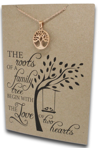 Rose Gold Tree Pendant & Chain - Card 128-Charmed Jewellery
