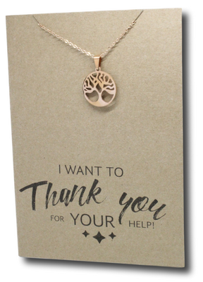 Rose Gold Tree Pendant & Chain - Card 220-Charmed Jewellery
