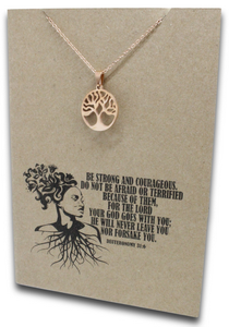 Rose Gold Tree Pendant & Chain - Card 80
