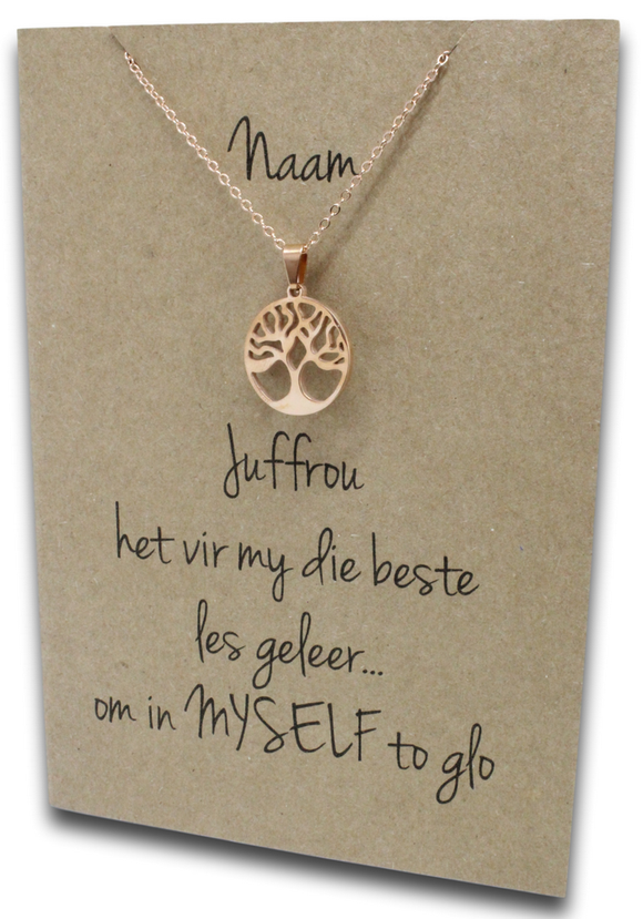 Rose Gold Tree Pendant & Chain - Card 85-Charmed Jewellery