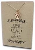 Rose Gold Tree Pendant & Chain - Card 90-Charmed Jewellery