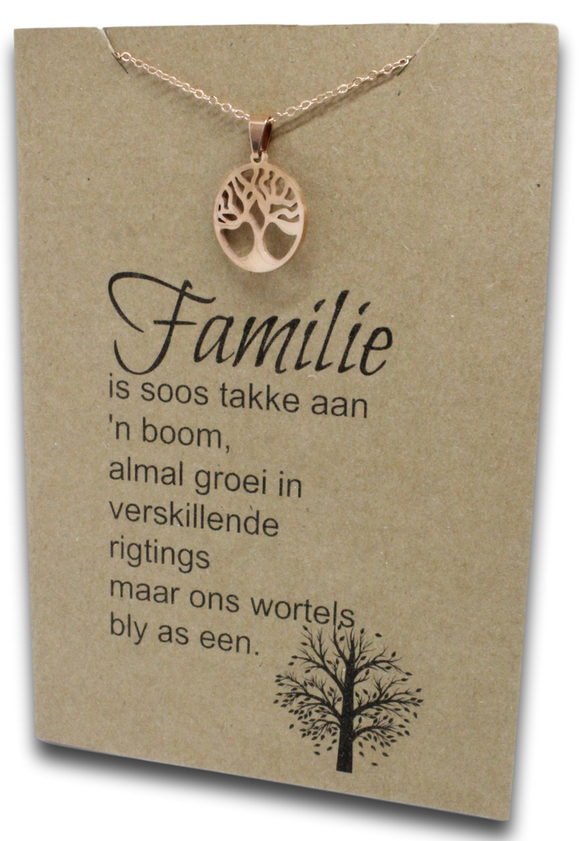 Rose Gold Tree Pendant & Chain - Card 98-Charmed Jewellery