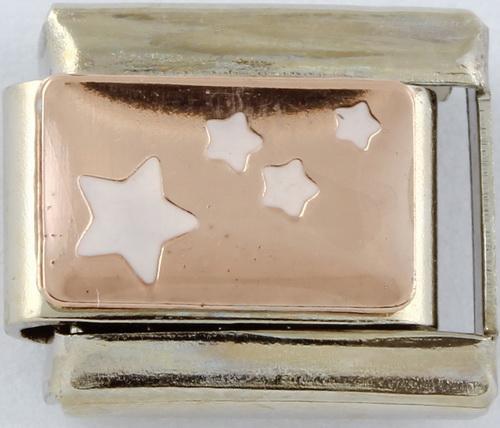 Rose Gold White Stars 9mm Charm-Charmed Jewellery