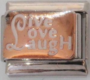 Rose gold live love laugh 9mm Charm-Charmed Jewellery