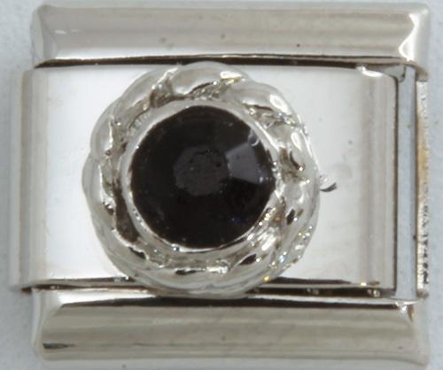 Round Black Stone 9mm Charm-Charmed Jewellery