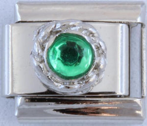 Round Green Stone 9mm Charm-Charmed Jewellery