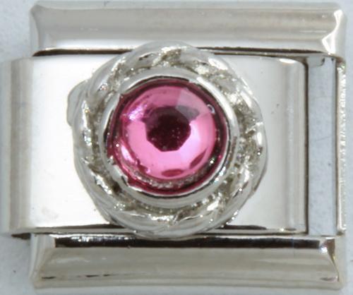 Round Pink Stone 9mm Charm-Charmed Jewellery