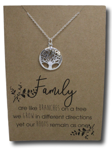 Round Tree Pendant & Chain - Card 16-Charmed Jewellery