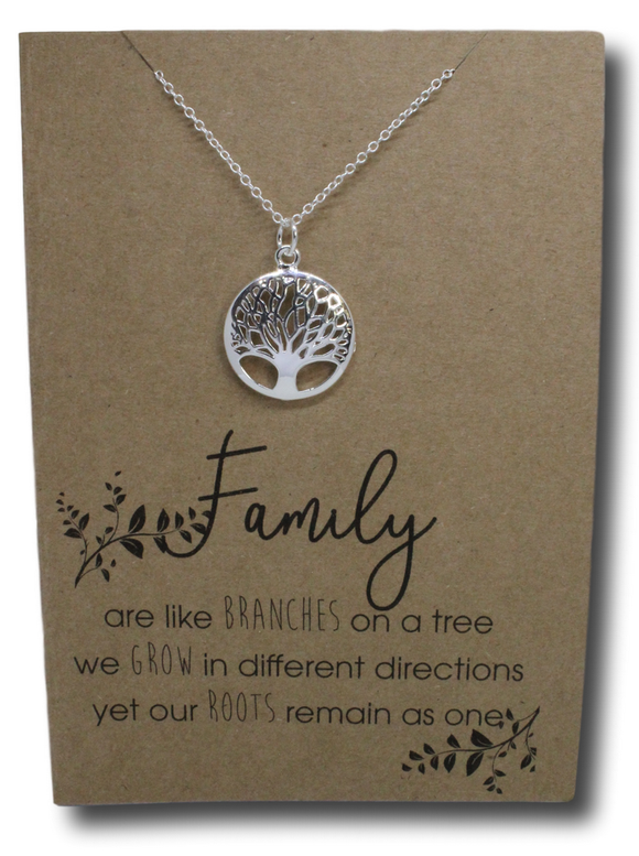 Round Tree Pendant & Chain - Card 16-Charmed Jewellery
