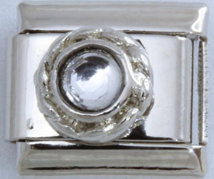 Round White Stone 9mm Charm-Charmed Jewellery