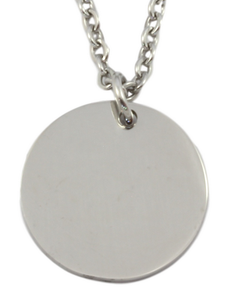 Medical Alert Round Pendant Necklace (More colours available)