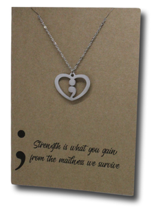 Semicolon Pendant & Chain - Card 39-Charmed Jewellery