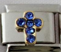 September Birthstone Cross 9mm Charm-Charmed Jewellery