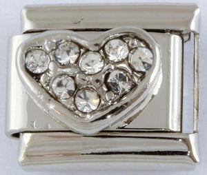 Silver CZ Heart 9mm Charm-Charmed Jewellery