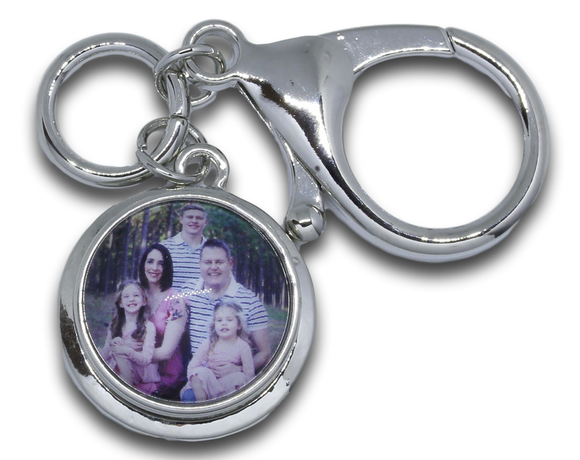 Silver Snap Keyring+Photo Charm *Click to personalize*-Charmed Jewellery