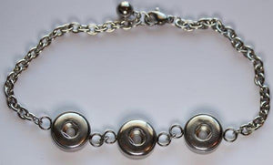 Small Snap Bracelet 1 (fits small snaps)-Charmed Jewellery