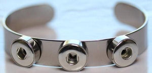 Small Snap Stainless Steel Bracelet (fits small snaps)-Charmed Jewellery