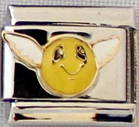 Smiley face with wings 9mm Charm-Charmed Jewellery