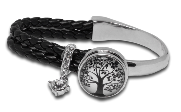Snap Bangle + Glass Charm (TS-12) *Click to personalize*-Charmed Jewellery