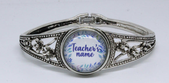 Snap Bangle + Glass Charm (TS-4) *Click to personalize*-Charmed Jewellery