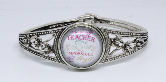 Snap Bangle + Glass Charm (TS-5) *Click to personalize*-Charmed Jewellery