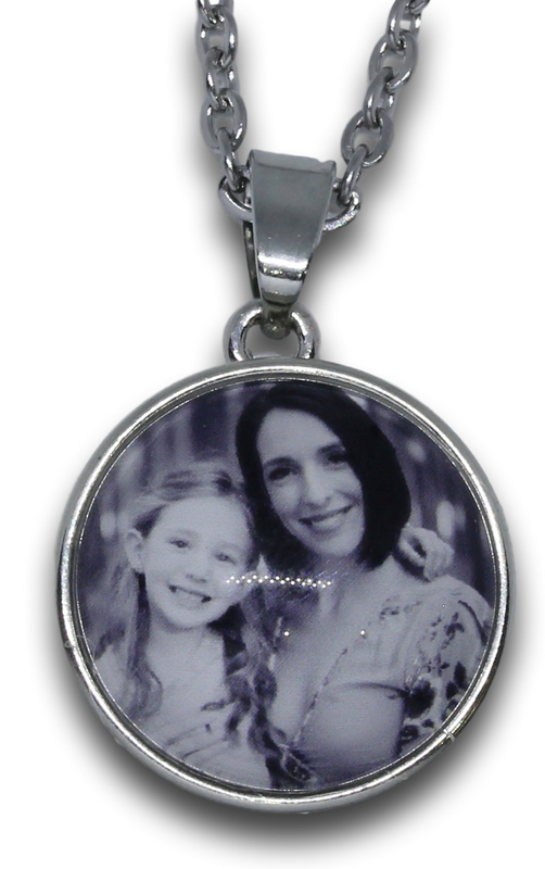 Snap Pendant & Chain + Black & White Photo Charm *Click to personalize*-Charmed Jewellery